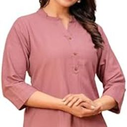 Women's Cotton Short Kurti | Regular Fit Summer Tunic Top | Lightweight Linen Casual Kurta, Travel, Work, Office | Ethnic Indian Short Kurti Top for Women & Girls-picture-12