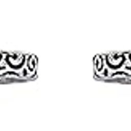 Kaina Red Stone Silver Oxidised Toe Rings For Women - One Size-image-9