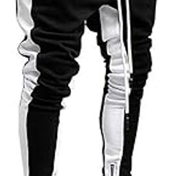 Black Track Pant with Four White Strap and Zip at The Pocket and at The Bottom-9