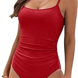 Women's Tummy Control Adjustable Straps One Piece Swimsuit-image-86