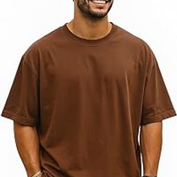 Admek Men’s Oversized T-Shirt | Loose Fit Casual Streetwear Tee | Soft 100% Cotton Half Sleeve Top for Everyday Wear-image-18
