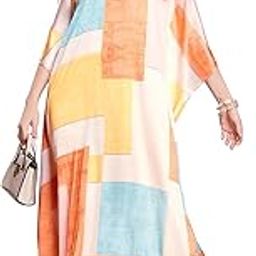 Soft Satin Kaftan with Digital Print and Hidden Adjustable Belt | Free Size [M-3XL] | Coverup | Kaftan Dress for Women-image-63