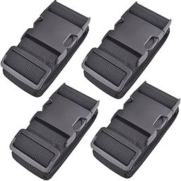 9.5 feet Long Utility Strap Belt with Quick-Release Buckle Adjustable, for Luggage Bags, Traveling, Bikes, Cars, Outing, Black, 4-Pack.-picture-51