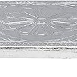 Pooja Silver Chowki Bajot Paata for God Bhagwan Asan | Patla Chorang for Pooja Wooden, Small Choki (10 x 7 inches)-image-80