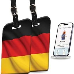 tag8 Bag Security Luggage Tags, 2 Pcs Germany Flag Bag Tags with Airport Tracer Code, Suitcase Luggage Tags Travel Suitcase Baggage Handbag Tag | Stop Losing, Start Tagging-51