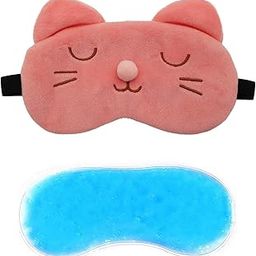 Jenna™ Cute Gel Fur Sleeping Eye Shade Mask Cover for Insomnia, Meditation, Puffy Eyes and Dark Circles Cat Pink-image-67