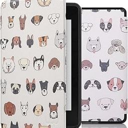 SwooK Classic Printed Magnetic Flip Cover Case for 6.8" Kindle Paperwhite 11 11th Generation 2021 / Kindle Paperwhite Signature Edition Soft Back Flip Cover Case (Puppies)-image-40