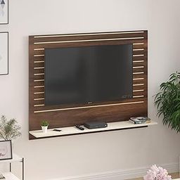 BLUEWUD Reyloye Standard Engineering Wood Wall Mount TV Entertainment Unit Set Top Box Stand/TV Cabinet with Shelves for Books & Décor Display Unit Bed Living Room Upto 50" (Brown Maple & Beige)-22