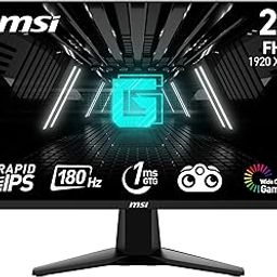 MSI G255F 24.5 Inch FHD Gaming Monitor - 1920 x 1080 Rapid IPS Panel, 180 Hz / 1ms (GtG), 99% sRGB Colour Gamut, Adaptive-Sync - DP 1.2a, HDMI 2.0b CEC-30