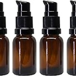 nsb herbals 15 ML Amber Round Empty Glass Bottle With Lotion Pump & Black Cap For Essential Oils, Blends, Skin Care, Cosmetics, Multipurpose Bottle (Pack Of 6)-image-88