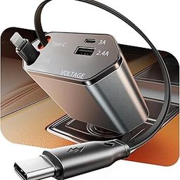SHLOKY 100W Fast Car Charger (2025 New Version) with 80CM Retractable Type-C Charging for 4 Devices – Universal Car Mobile Charger for All Smartphones & Tablets (Car Charger)-19