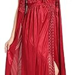 Women's Satin Solid Maxi Length Nighty with Robe (Free Size) (Pack of 2)-picture-2