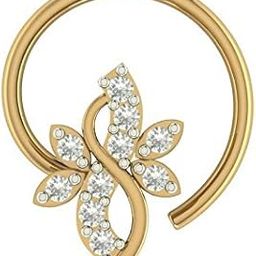 Rose Gold 92.5-925 Sterling Silver Flower Round Shape Cubic Zirconia Prong Setting Nose Pin Stud for Women Girls-image-76