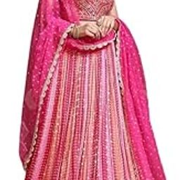 Admire Pink Chinon Mirror With Embroidery Designer Lehenga Choli-image-26
