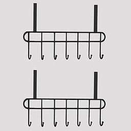 Boniry 2 Pcs Over The Door Hook Hanger Adhesive Hooks Heavy Duty Wall Hooks Waterproof Stainless Steel Hooks for Hanging Coat, Hat,Towel Robe Hook Rack Wall Mount- Bathroom and Bedroom Black-39