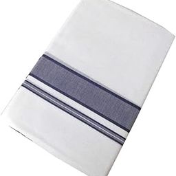 Men Dhoti Kerala Munde 100% Pure Cotton Light Double Dhoti -Temple Wear Dhoti Navy Blue Colour Wide Border-40