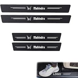 ZOTIMO 4Pcs for Car Door Sill Protector Carbon Fiber Leather Sticker, Door Entry Guard (Compatible for Mahi-ndra Alturas G4, Marazzo, Bolero Neo, Scorpio,XUV, KUV)-25