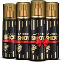 LAYER'R Shot Gold Perfume Deodorant Spray , Iconic, 50ml X 4 ( Pack of 4) Deodorant Spray - For Men & Women (200 ml, Pack of 4)-image-75