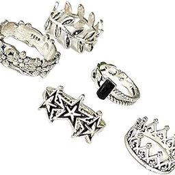 Latest Stylist Set Of 5 Boho Stack Midi Finger Combo Rings Set For Girls And Women Style-1-image-13