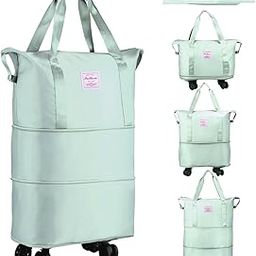 LIGHTNIING HAMMERZ Rolling Duffle Bag with Wheels, Expandable Foldable Duffle Bag with Wheels and Handle for Travel, Rolling Luggage Bag Carry on Duffel Bag, Wheeled Travel Duffle Bags (Green)-image-15