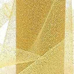 CRAFTCANE Glitter Net Mesh Fabric for Gift Wrapping,Party Hall Decor Decoration, 20 Meters, Rich Golden (20 Meter)-image-24