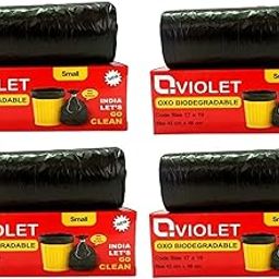 GRIPPMATE Violet Garbage Bags | Small| 120 Count | 30 Bags X 4 Rolls | 17 X 19 Inches | Leak Proof | For Dry & Wet Waste | Color: Black-picture-28