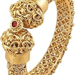 Gold Plated Synthetic Stone Studded Ethnic Kada Bangle Ethnic Jewellery for Women & Girls (2.6 inch, 1 Pc)|Mothers Day Gifts for Mom-image-33