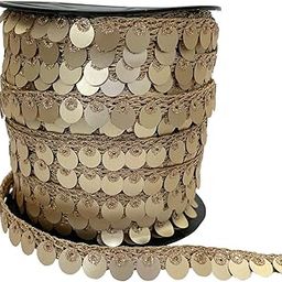Embroiderymaterial Sequence Gota Lace for Saree Border Fabric Border Lace for Dresses, Sarees, Lehenga, Suits, Blouses, Dupatta, Chunri and Craft (40 Meters), Gold-picture-19