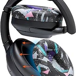 WC SweatZ XM4 - Patented Protective Earpad Sweat Covers for Sony WH1000XM4 by WC | Silicone Ear Covers for Sony WH-1000XM4 Headphones | Sweatproof & Easily Washable | 90's Black-image-15