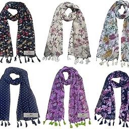 Women's Printed Chiffon Scarves and Stoles, Free Size(Multicolour, FS1399) - Pack of 6-picture-10