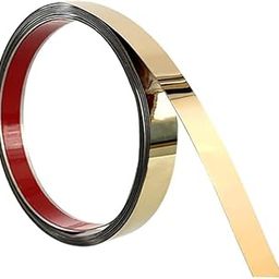 Brijex 16.4ft (5mtr) Golden Metal Trim Wall Strip, 201 Stainless Steel Self Adhesive Peel and Stick Wall Trim Metalized Mirror-Like Finish for Wall Ceiling Floor Cabinet Tile Edge Moulding-image-37