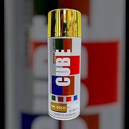 CUBE 18K Gold Acrylic Lacquer Spray Paint for car bike metal wooden in 400ml-image-74