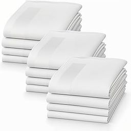 Men's Modern Casual 100% Pure Cotton Fabric Plain White Handkerchiefs Collection Full Size-image-98
