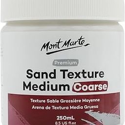 Mont Marte Sand Texture Medium Coarse Premium 250Ml (8.5 Us Fl.Oz), Sand Texture Paint Medium For Acrylics, Create Special Effects In Acrylic And Oil Paintings,White-picture-0