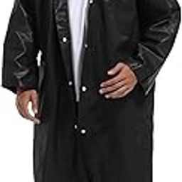 Men's Polyester Long RainCoat Pocho with Adjustable Cap and Cover-image-92