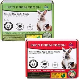 INR's Farm Fresh Timothy Hay & Apple Stick Treats for Rabbits, Guinea Pigs & Small Pets (125g Each) – Premium High-Fiber Natural Chew Food for Healthy Digestion, Dental Care & Immune Boost-image-54