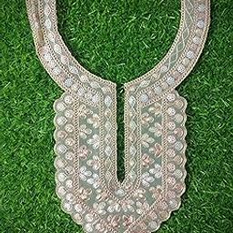Vardhman Multicolor Floral Embroidered Net Neck Patch for Dresses, Blouses & Kurtis | Designer Readymade Neckline Appliqué for Suit Stitching, DIY Crafts & Ethnic Wear | (Design-1)-picture-13