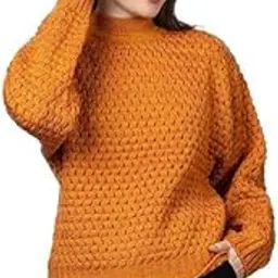 axorra - let's flex Women's Pullover Sweater Winter Wear | 100% Wool | Relaxed Comfort Fit | Full Sleeve | Soft & Warm | Turtle Neck for Cold Weather-picture-7