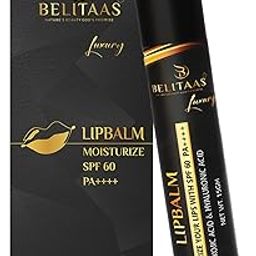 Belitaas LipBalm with SPF 60 PA+++ - Brightening Lip Balm for Dark Lips with Kojic Acid & Hyaluronic Acid| For Dark, Pigmented, Dry, Flaky Lip | Brightens Pigmentation| Lip Balm for Glossy Buttery Soft Pink Lips | For Women & Men - (15gm)-55