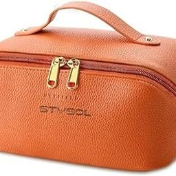 Stysol Large Capacity Travel Pouch with Handle and Divider - Multifunctional Travel Organizer for Easy Access, Waterproof TAN-image-78