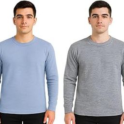 Winter Thermal Top for Men in Cotton Blend | Round-Neck Men's Inner Thermal Wear | Full Sleeves and Snug Fit | Premium Thermal Vest for Men | Pack of 2-image-5