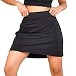 Premium Skorts Top High Waist Stretchable Gym Shorts Skorts and Net Padded Bra Gym wear/Active WearZumba/Dance Womens Workout Skorts Pants and Bra Stretchable Workout set(Removable Pads)-image-94
