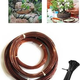 GREENARTZ® 66ft Annodized Aluminum Wire 3mm & 3.5mm with 100pc Cable Ties for Garden Fencing Trellis Bonsai Branch Support - 33 ft Each-picture-28