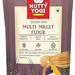 Nutty Yogi 5 Multi Millet Flour l Gluten Free l Grain-Free, l Amaranth, Bajra, Foxtail Millet, Sorghum, Ragi l Diet Food For Weight Loss l Mix in Atta to make it Multigrain atta 400gm-image-70
