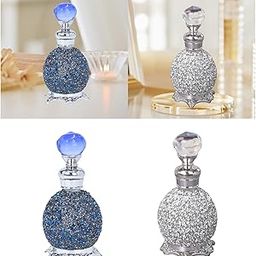 ATORSE Glass Perfume Bottles Multifunction Jar Leakproof Refillable for Women Girls Silver-image-57