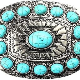 Vintage Antique Silver Turquoise Belt Buckle Western Buckles for Men Women-image-67