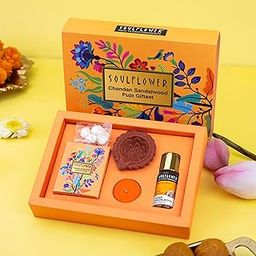 Soulflower Chandan Sandalwood Divine Puja Gift Set Premium Festive Set with Puja Oil, Handmade Diya, Wicks, Tea Light Candles, Dhoop Cones & Ceramic Holder | Ideal for Diwali, Navratri & Ganesh Pooja-image-69