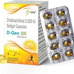 Genone DGen 2k Vitamin D3 Capsules for Strong Bones and Immunity (60 Capsules)-14