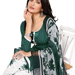 Women's Printed Dress Material - Unstitched Crepe Fabric Kurti, Pants & Dupatta Set (AZ-YS-P4-NITU GREEN)-image-28