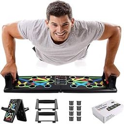 MAHALLYA Simply Elegant ABS Pushup Board, 15-in-1 Pushup Board for Men, Push-up Bar, Push-up Stand, Pushup Bars, Gym Equipment for Men, Exercise Equipment, Chest Workout Equipment (Black)-image-83